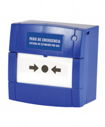 M3A-B000SG-K013-66 Call Point, Glass Element, NO/NC, Blue, with Hinge Cover, IP24D, EN12094-3  