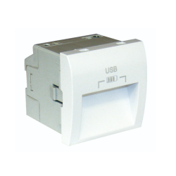 45384 SBM Q45 45X45 TWO-SLOT USB CHARGER 2.1A, MOUNTED IN Crib, MATTE WHITE  