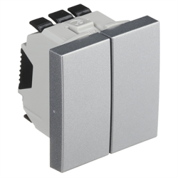 45061 SAL Q45 45x45 Two-key electrical switch, mounted in a trough, aluminum color  