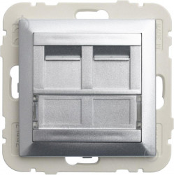 COV RING W/DOUB SUPPORT F/RJ45 CONNECT ALUMINUM  