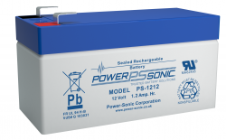 1.2Ah 12V F1 Sealed Lead Acid battery, PowerSonic, PS-1212 Vds  