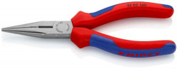 25 02 160 Plier mouthpieces, direct. with pointed ends 160mm, two-tone handle, blackened metal  
