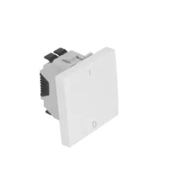 45021 SBM Q45 Single-key switch, two-pole, trough-mounted, matt white  