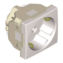 EARTH SOCKET (SCHUKO TYPE) - 2 MOD WHITE  