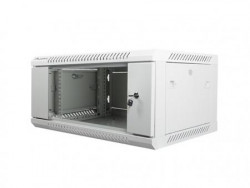 4U Wall Mount Cabinet 600x450, 19", Gray, Glass Door  