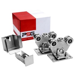 60.00P.70 vežimėlių rinkinys stumdomiems vartams, bėgiams 70x70x4 mm  