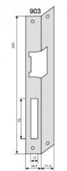 903G electromagnet lock mounting plate, 250mm, left, angled  