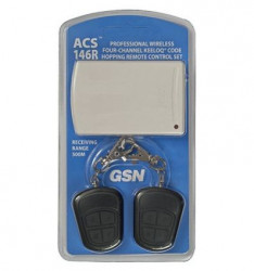 ACS-146R radio receiver set, 4 channels, 2 remote controls, up to 500m, 24V DC  