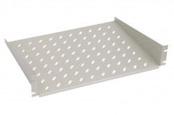 2U Shelf 300mm, fixed from the front, RAL7035  