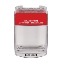 STI-15C20ML EuroStopper Surface, Sounder, red & green hornshell, BS, multi lingual fire & emergency   