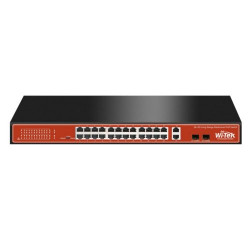 WI-PS526G switch, Watchdog, 24x100Mbps PoE 250m, 2xCombo SFP, VLAN, 250W  
