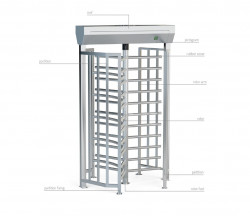 BA3-1-3 NNN Motorized Full Height Turnstile, Inox  