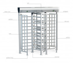 BA3-2-3 NNN Motorized Full Height Turnstile, Double, Inox  