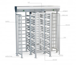BA3-2-4 NNN Motorized Full Height Turnstile, Double, Inox  
