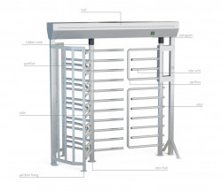 BA3-2-R NNN Motorized Full Height Turnstile, Double, Inox  