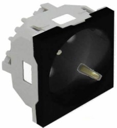 45132 SPM Q45 45x45 electrical outlet, mounted in a cradle, with protection, matt black  