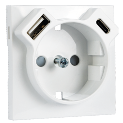90630 TPM COVER PLATE EARTH SOCKET SKO+USB TYPE A + C, ICE  