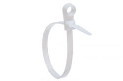 TCV-155 plastic cable ties with a hole for a screw 171.5 x 3.7mm, white, 100 pcs  