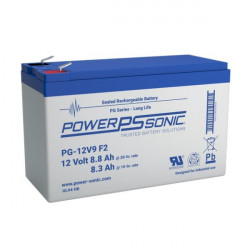 8.8Ah 12V F1/F2 Sealed Lead Acid Battery, PowerSonic, PG-12V9  