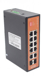 WI-PS212GF-I industrial switch, 8x100Mbps PoE 250m, 2xGbps, 2xSFP, 4K video bandwidth  