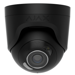TurretCam HL 8Mpix DOME IP kamera, 2,8mm, IR+LED līdz 50m, mikrofons, MicroSD, IP65, melns, Ajax  