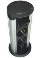 FA-2300D-27A retractable desktop socket block for six 45X45 modules  