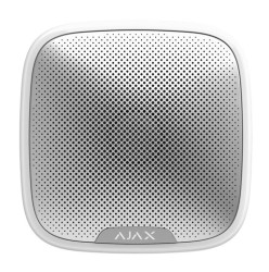 StreetSiren Wireless Outdoor Siren, 85-113dB, IP54, White, Ajax  