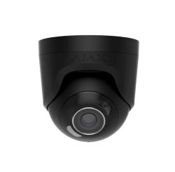 TurretCam HL 8Mpix DOME IP kamera, 4mm, IR+LED līdz 50m, mikrofons, MicroSD, IP65, melns, Ajax  