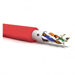 UTP CAT5e Cable, 4P, Fireproof PH120, LSZH, Red, B2ca-s1a,d1,a1, 500m  