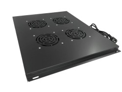 4 fan unit for 800mm deep cabinets, installed in the ceiling, black  