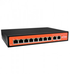 WI-PS308G komutatorius, Watchdog, 8x1Gbps PoE, 1xHiPoE, 2x1Gbps, 120W  