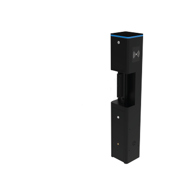 SBT2000S-B-ST Swing Barrier, Black, Stainless Bar 