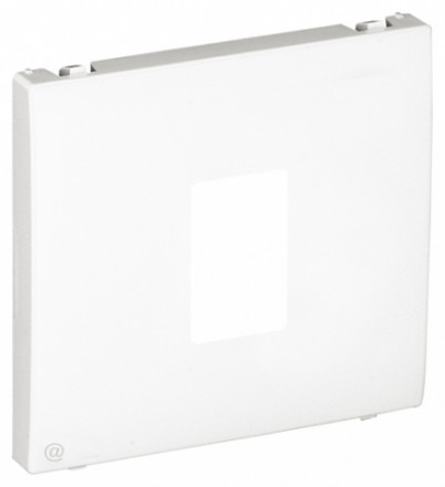 COV PLAT F/SINGLE RJ45 COMP SOCKETS WHITE 