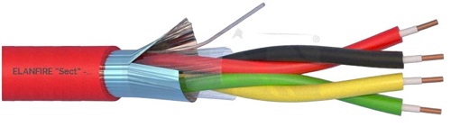 4x ø0.80 shielded fire alarm cable, Eca in 100m  