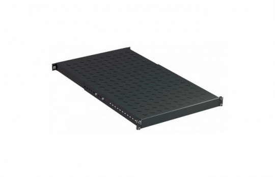 1U Shelf 350mm, 4 fixing points, adjustable, BLACK 