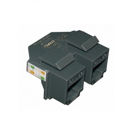 21980 Perėjimas RJ45 lizdas / RJ45 x 2 lizdai, CAT5e, UTP 