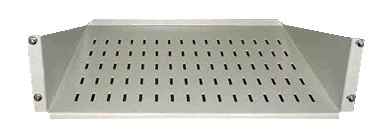 2U Shelf 200mm, fixed from the front, RAL7035 