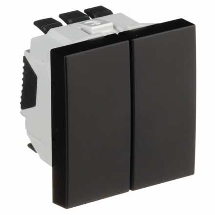 45061 SPM TWO CIRCUITS SWITCH - 2 MOD MATTE BLACK 