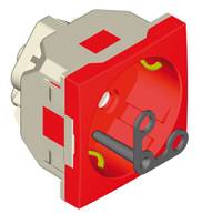 EARTH SOCKET (SCHUKO TYPE) - 2 MOD RED 
