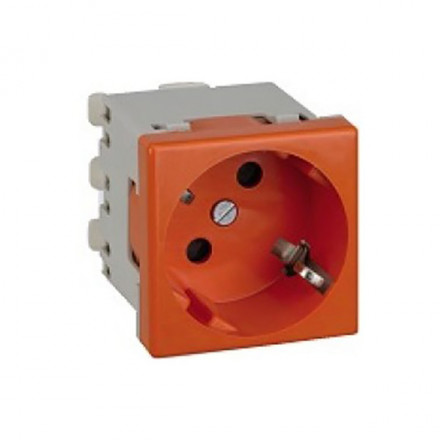 EARTH SOCKET (SCHUKO TYPE) - 2 MOD ORANGE 