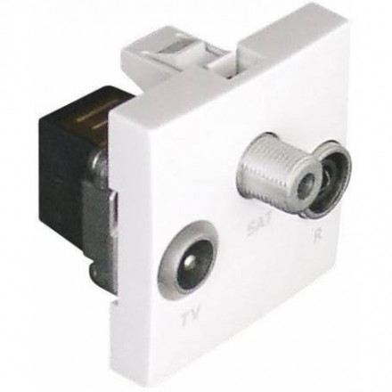 R-TV-SAT SOCKET STAR CONNECTION-2MOD MATTE BK 