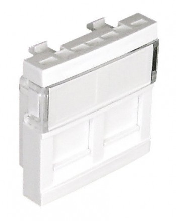 FACE PLATE F/2 RJ CONECTORS-2MOD MATTE WHITE 