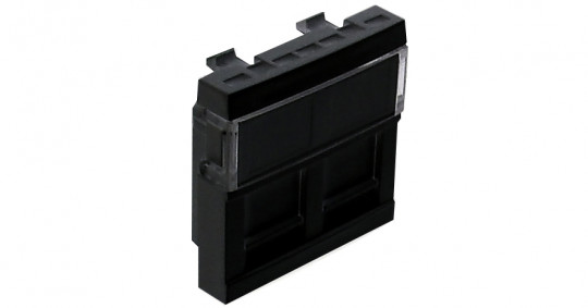 FACE PLATE F/2 RJ CONECTORS-2MOD MATTE BLACK 