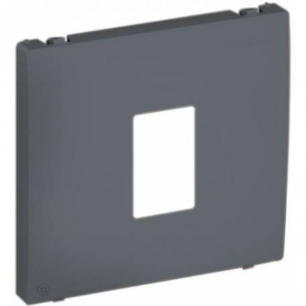 COV PLAT F/SINGLE RJ45 COMP SOCKETS GRAPHITE 