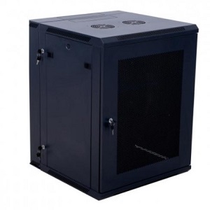 22U rack cabinet, 600x600, 19", BLACK, glass door 