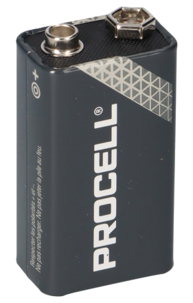 6LF22 (9V) PROCELL alkaline battery, Duracell 