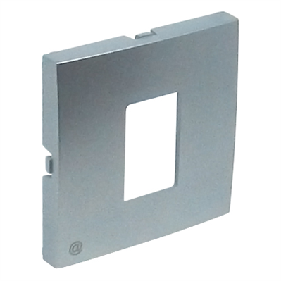 COV PLAT F/SINGLE RJ45 COMP SOCKETS ALUMINIUM 