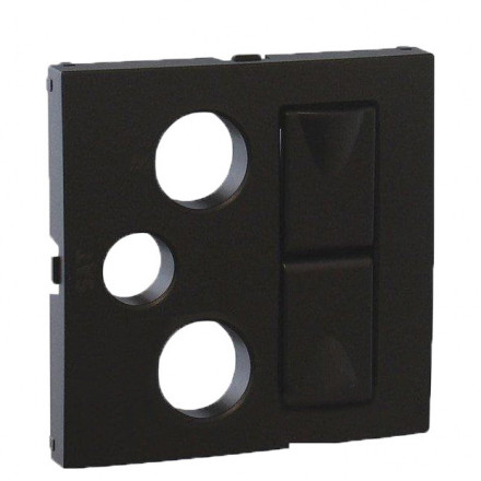COV PLATE F/R-TV-SAT-2XRJ45 MULT SOCKET MT BK 