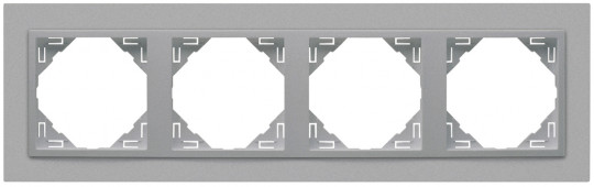 FOUR-GANG FRAME ALUMINIUM/ALUMINIUM 