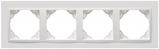 FOUR-GANG FRAME WHITE/WHITE 